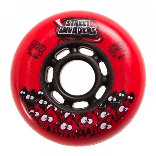 Pack de 4 Ruedas FR Street Invaders Rojo 76mm/84A